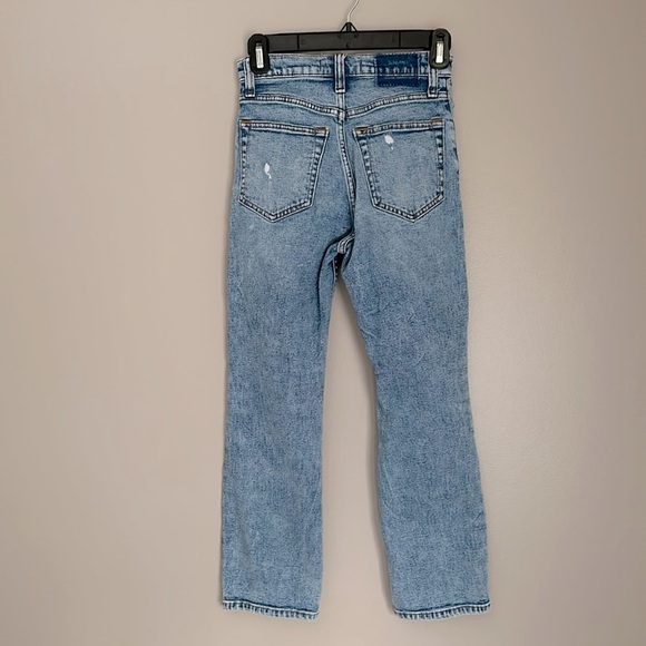 Abercrombie & Fitch Ankle Straight Ultra High Rise Jeans Distressed Acid Wash - Picture 3 of 3